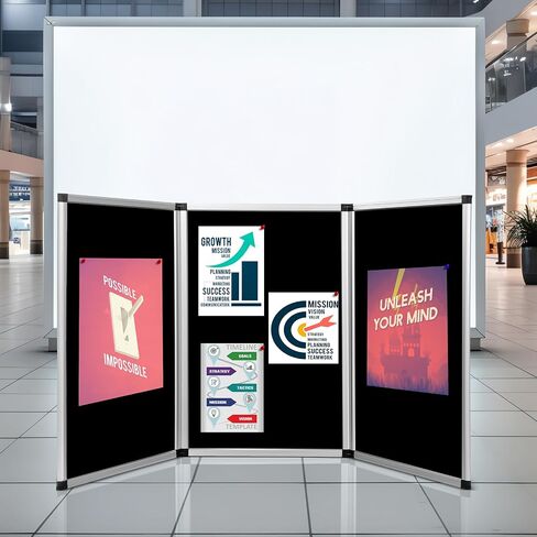 Sherr 3 Panel Trade Show Presentation Board, 72 x 35.3 inches Tri Fold Display Board, Single Sided Tabletop Display, Folding Panel for Trade Show Table Top (Blue) in Saudi Arabia