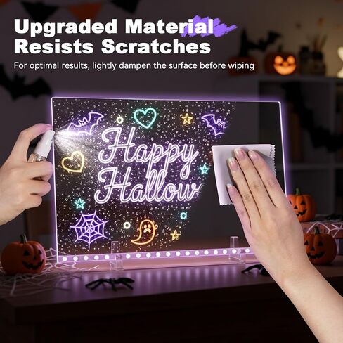 هدايا عيد الميلاد للفتيات من سن 5 إلى 12 عامًا، لوحة ملاحظات LED مع 7 ألوان - لوحة رسم أكريليك مضيئة مقاس 13 بوصة × 10 بوصة للأطفال في عيد الميلاد المجيد 2025، تتضمن لوحات المسح الجاف محولًا in Kuwait