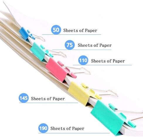 60PCS 15MM/0.6Inch Binder Clips Colored,Paper Clamps Colorful, Paper Clips for Office Supplies in Saudi Arabia