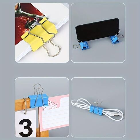 60PCS 15MM/0.6Inch Binder Clips Colored,Paper Clamps Colorful, Paper Clips for Office Supplies in Saudi Arabia