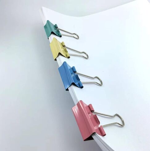 60PCS 15MM/0.6Inch Binder Clips Colored,Paper Clamps Colorful, Paper Clips for Office Supplies in Saudi Arabia