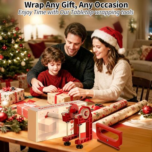 Tabletop Gift Wrapping Tool with Tape Dispenser & Cutter–2 Pack Adjustable Wrapping Paper Table Clamps with 2 Tapes–Perfect for Christmas, Holidays, and Crafting in Kuwait