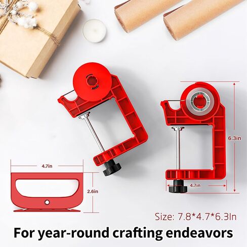 Tabletop Gift Wrapping Tool with Tape Dispenser & Cutter–2 Pack Adjustable Wrapping Paper Table Clamps with 2 Tapes–Perfect for Christmas, Holidays, and Crafting in Kuwait