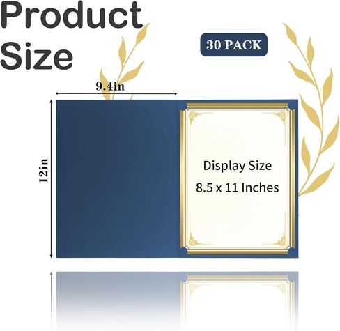 30 Packs Certificate Holders, Navy Blue Certificate Covers, Diploma Holders, Certificate Folders with Gold Foil Border for Letter Size 8.5" x 11" Certificates, Diploma, Documents, Award Cover in Saudi Arabia