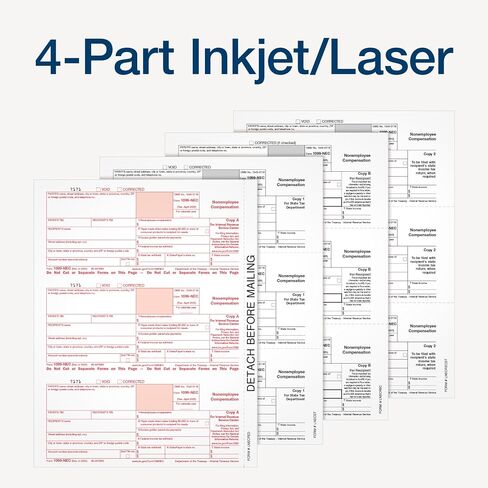 Adams 1099 NEC Forms 2025, 4-Part Kit for 50 Recipients, Inkjet/Laser Printer Compatible, Includes 6 1096 Forms, 50 Self-Seal Security Envelopes, Access to Adams Tax Forms Helper (1017235) in Saudi Arabia