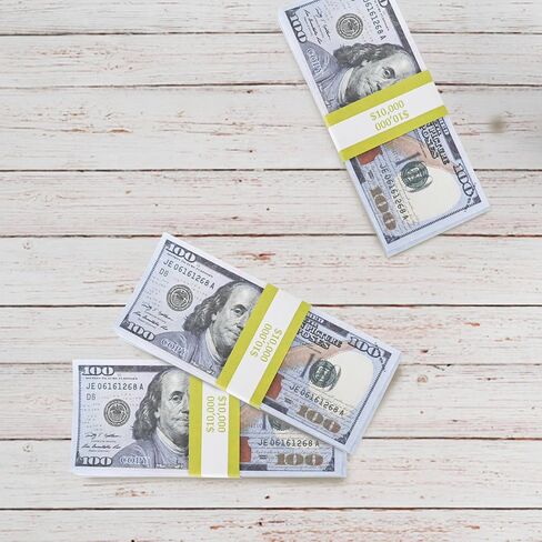 ESSENTIAL 100 Pcs Currency Straps - Bill Wrappers, Money Bands to Organize Bills, ABA Standard Colors, Self-Adhesive, 7.5 x 1.15 Inches ($10000/Gold) in Kuwait