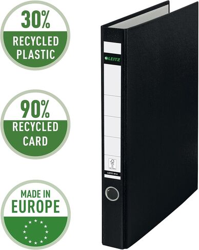 Leitz 10140055 Plastic Ring Binder Without Slots A4 Green 3.5 cm Spine Width PP Laminated Cover in Saudi Arabia