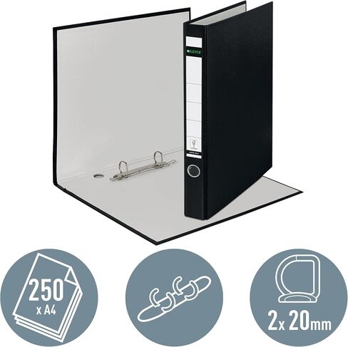 Leitz 10140055 Plastic Ring Binder Without Slots A4 Green 3.5 cm Spine Width PP Laminated Cover in Saudi Arabia