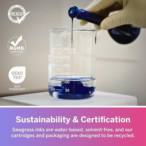 حبر Sawgrass VersiFlex 70910 CMYE - لطابعة VersiFlex فقط - حبر غير قابل للذوبان ناعم الملمس للحصول على نتائج احترافية على القماش والخشب - نقل نظيف وحاد - ديكور، هدايا، تي شيرت - 4 عبوات، 31 مل in Kuwait