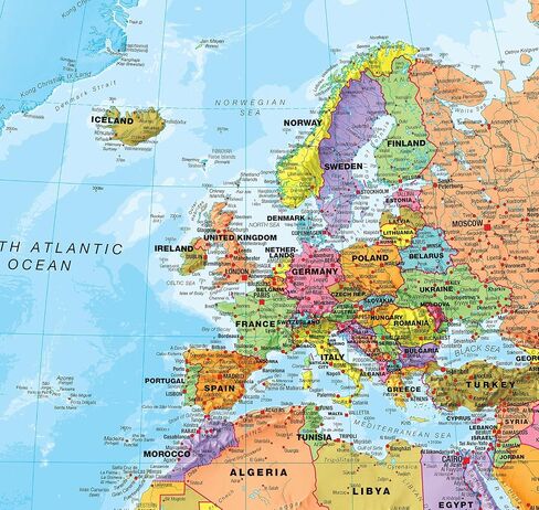 Maps International خريطة العالم العملاقة - خريطة العالم الضخمة - 46 × 80 - مغلفة بالكامل - محدثة 2025 in Kuwait