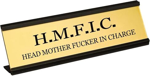 Fucker in Charge Desk Nameplate Sign - 8x2" Executive Desk Nameplate Gag Gifts for Men,Boss, Manager, and Coworker - Office Accessories funny desk signs in Kuwait