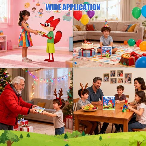 STEM Magnetic Fraction Demonstration Book for Kids with 152 Pcs Math Fraction Magnets Tiles and Disc Set Educational Math Learning Manipulatives Set in Kuwait