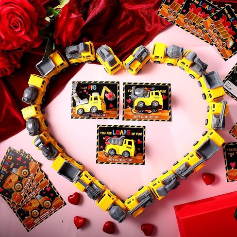 PullCrease 30 مجموعة عيد الحب مركبات البناء بطاقات عيد الحب مجموعة 30 ألعاب شاحنة البناء 30 عيد الحب مدرسة الفصول الدراسية تبادل بطاقات المعايدة لحفل البناء تفضل الهدايا in Kuwait