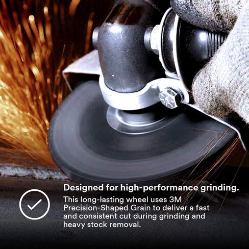 Cubitron II Silver Grinding Wheel, Depressed Center – Quick Change for Right Angle Grinder – 4.5" diam. x 1/4" Thick x 5/8-11" Thread – Type 27 – 87397 – Pack of 10 in Kuwait