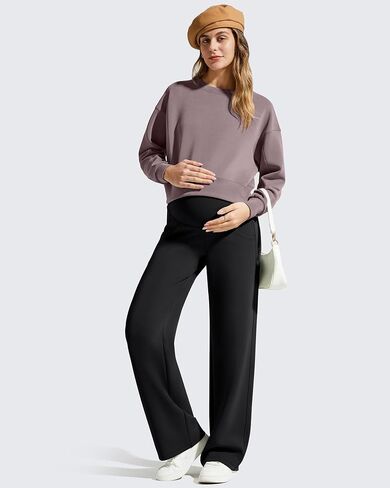 G4Free Smoofit Modal Soft Maternity Pants with Pockets Over The Belly Pregnancy Wide Leg Sweatpants in Saudi Arabia