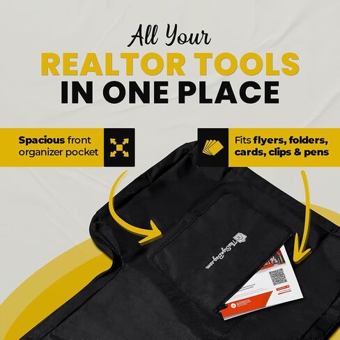 TheSignBag — Real Estate Sign Bag — Holds up to 15 × 18×24 Open House Signs for Real Estate with Stakes | Heavy-Duty Nylon Organizer Bag for Real Estate Agent Supplies, Open House Sign Storage in Saudi Arabia
