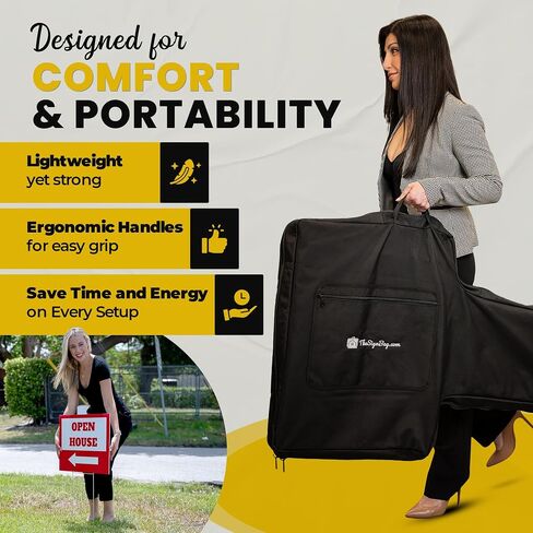 TheSignBag — Real Estate Sign Bag — Holds up to 15 × 18×24 Open House Signs for Real Estate with Stakes | Heavy-Duty Nylon Organizer Bag for Real Estate Agent Supplies, Open House Sign Storage in Saudi Arabia