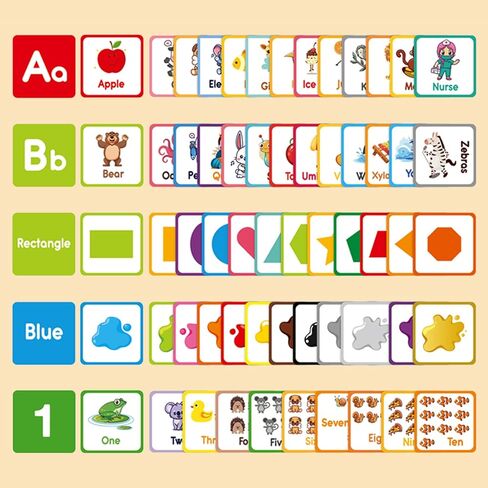 60-Pack Educational Learning Cards - 3.5 x 3.5in Alphabet, Shapes, Colors & Number Flashcards for Early Learning in Saudi Arabia