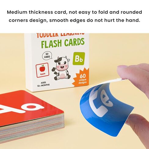 60-Pack Educational Learning Cards - 3.5 x 3.5in Alphabet, Shapes, Colors & Number Flashcards for Early Learning in Saudi Arabia