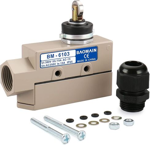 Baomain TZ-6 مفتاح حد مختوم BM-6004 (TZ-6004) مكبس دوار SPDT AC 250V 15A IP 65 in Saudi Arabia