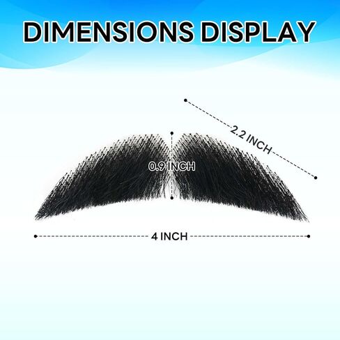 Realistic Mustache, Human Hair Fake Beard, Handcrafted Beards with Invisible Lace, Facial Hair for Cosplay and Halloween (Brown) in Saudi Arabia