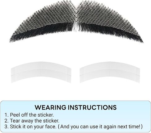 Realistic Mustache, Human Hair Fake Beard, Handcrafted Beards with Invisible Lace, Facial Hair for Cosplay and Halloween (Brown) in Saudi Arabia
