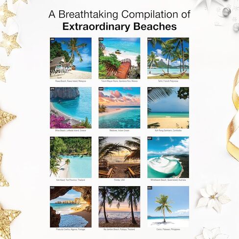 RED EMBER Untamed & Beautiful Beaches 2026 Wall Calendar 12 Month | Thick & Sturdy Paper | Holiday Gift | Tropical Beach Calendar 2026 in Saudi Arabia