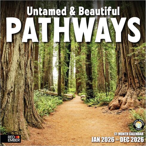 RED EMBER Untamed & Beautiful Pathways 2026 Wall Calendar 12 Month | Thick & Sturdy Paper | Holiday Gift | Scenic Nature Calendar 2026 in Saudi Arabia