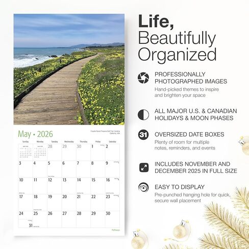 RED EMBER Untamed & Beautiful Pathways 2026 Wall Calendar 12 Month | Thick & Sturdy Paper | Holiday Gift | Scenic Nature Calendar 2026 in Saudi Arabia