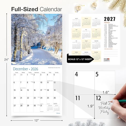 RED EMBER Untamed & Beautiful Pathways 2026 Wall Calendar 12 Month | Thick & Sturdy Paper | Holiday Gift | Scenic Nature Calendar 2026 in Saudi Arabia