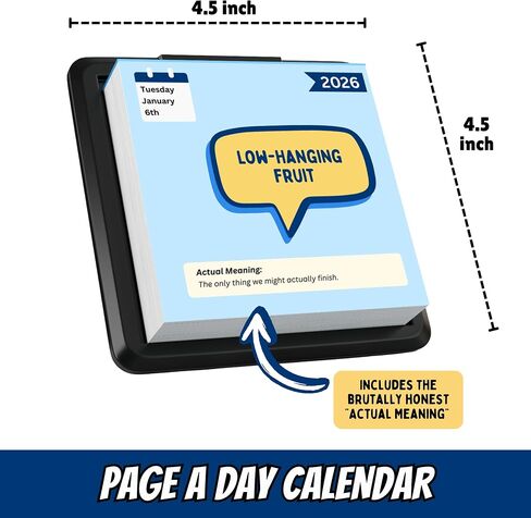Corporate Jargon Desk Calendar 2026 - Gifts for Coworkers, Page a Day Calendar with 365 Days of Jargon and Buzzwords, White Elephant Gifts for Adults, Stocking Stuffers, Funny Christmas Gifts in Saudi Arabia