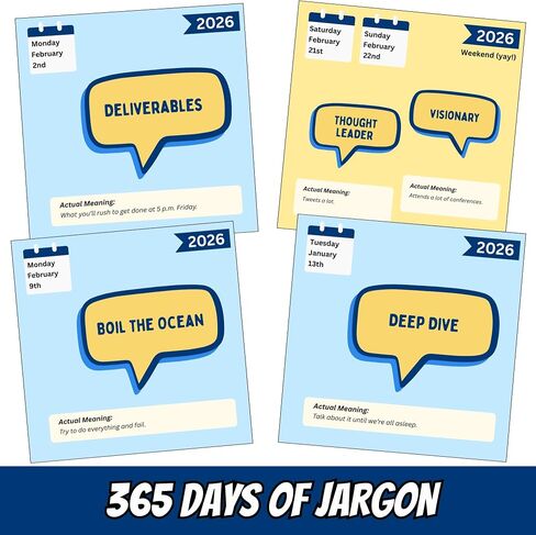 Corporate Jargon Desk Calendar 2026 - Gifts for Coworkers, Page a Day Calendar with 365 Days of Jargon and Buzzwords, White Elephant Gifts for Adults, Stocking Stuffers, Funny Christmas Gifts in Saudi Arabia