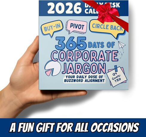 Corporate Jargon Desk Calendar 2026 - Gifts for Coworkers, Page a Day Calendar with 365 Days of Jargon and Buzzwords, White Elephant Gifts for Adults, Stocking Stuffers, Funny Christmas Gifts in Saudi Arabia