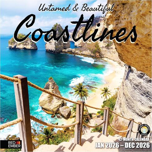 تقويم حائط RED EMBER Untamed & Beautiful National Parks 2026 لمدة 12 شهرًا | ورق سميك وقوي | هدية العيد | تقويم الطبيعة 2026 in Kuwait