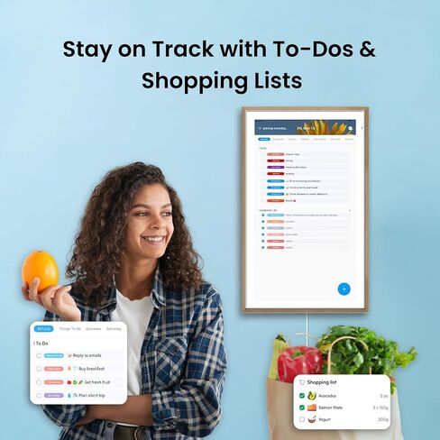 ApoloSign 21.5" Digital Calendar: Dual Mode Calendar with Google Play & Multi-calendar Sync, Electronic Planner & Chore Chart, Smart Touchscreen, Interactive Display for Family Schedules (Teak Wood, 21.5-inch) in Saudi Arabia