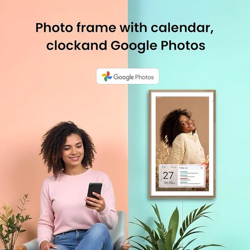 ApoloSign 21.5" Digital Calendar: Dual Mode Calendar with Google Play & Multi-calendar Sync, Electronic Planner & Chore Chart, Smart Touchscreen, Interactive Display for Family Schedules (Teak Wood, 21.5-inch) in Saudi Arabia