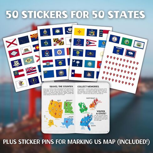 50 States Travel Tracker Journal - Mark Off The States You've Visited with Flag Stickers & US Travel Map with Push Pin Stickers - Gift Idea For RVers and Travelers in Saudi Arabia
