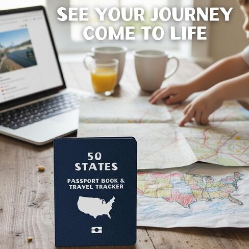 50 States Travel Tracker Journal - Mark Off The States You've Visited with Flag Stickers & US Travel Map with Push Pin Stickers - Gift Idea For RVers and Travelers in Saudi Arabia