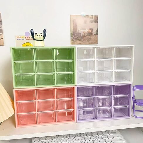 Desk Organizers Box with 9 Compartments – Plastic Desktop Drawer Storage Box, Storing Organizer for Hardware, Beads, Makeup, Office, and Craft Storagew(Green) in Saudi Arabia