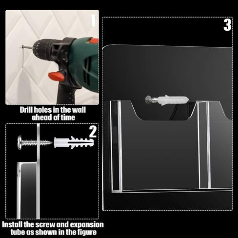 Eersida Acrylic Brochure Pamphlet Holder Brochure Display Stand Business Tri Fold Multi Slot Holder Rack Wall Mount Clear Pocket Space Saver for Flyer Literature Menu Advertise(12 Pockets) in Saudi Arabia
