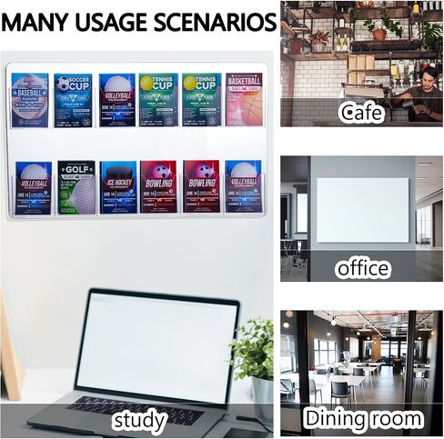 Eersida Acrylic Brochure Pamphlet Holder Brochure Display Stand Business Tri Fold Multi Slot Holder Rack Wall Mount Clear Pocket Space Saver for Flyer Literature Menu Advertise(12 Pockets) in Saudi Arabia