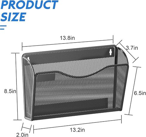 samstar 6 Pack Mesh Wall Mounted File Holder Metal Wall File Pocket Mail Organizer for Office/Home(with Label Panel) in Saudi Arabia