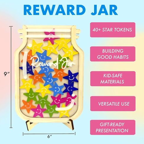 Magnetic Reward jar,Star Shaped Reward jar, Classroom Management Tool, Back to School Gift in Kuwait