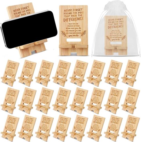 12Pcs Employee Appreciation Gifts Wooden Phone Stand for Office,May You Be Proud of The Work You Do for Employee Teacher Staff Volunteer Doctor Nurse in Saudi Arabia