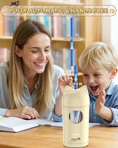 AFMAT Electric Pencil Sharpener, Pencil Sharpener for Kids, Auto in & Out, Colored Pencil Sharpeners for φ7-8mm Pencils, Rechargeable & Cordless, Fully Automatic Hands-Free for Classroom Home PSX9 in Saudi Arabia