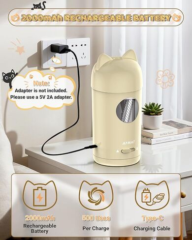 AFMAT Electric Pencil Sharpener, Pencil Sharpener for Kids, Auto in & Out, Colored Pencil Sharpeners for φ7-8mm Pencils, Rechargeable & Cordless, Fully Automatic Hands-Free for Classroom Home PSX9 in Saudi Arabia