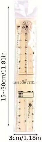 1PC Foldable Ruler,Shatterproof Acrylic Triangle Rulers Set, Portable & Space-Saving Measuring Tool for Student Geometry, Office Work, Engineers and Artists (Transparent) in Saudi Arabia