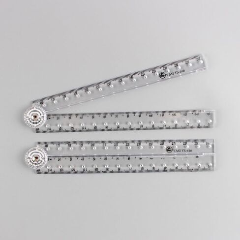 1PC Foldable Ruler,Shatterproof Acrylic Triangle Rulers Set, Portable & Space-Saving Measuring Tool for Student Geometry, Office Work, Engineers and Artists (Transparent) in Saudi Arabia