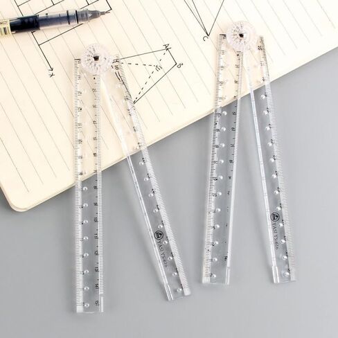 1PC Foldable Ruler,Shatterproof Acrylic Triangle Rulers Set, Portable & Space-Saving Measuring Tool for Student Geometry, Office Work, Engineers and Artists (Transparent) in Saudi Arabia