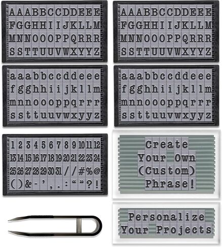 PEGZ Alphabet Letters American Typewriter Font Uppercase, Lowercase Numbers & Symbols 245 pc Stamp Kit Bundle in Saudi Arabia